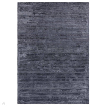 Henley Modern Plain Subtle Irregular Lines Metallic Shimmer Hand-Woven Textured Hi-Low Loop Pile Wool&Viscose Blend Petrol Blue/Charcoal Grey/Steel Blue/Slate Grey Rug-Asiatic Carpets-Rug Love - The Most Loved Rug Store